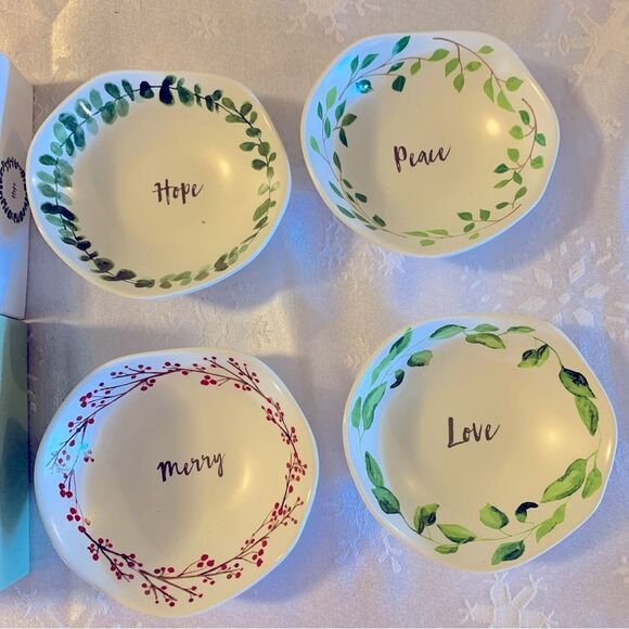 Enchanted Cottage Dipping Bowls Dishes Set of 4 NWT in Box Gorgeous - Picture 1 of 5